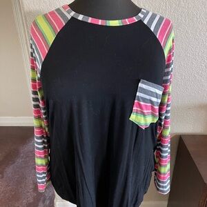 Navy Blue Long Sleeve Tee with Soft Cotton Comfort